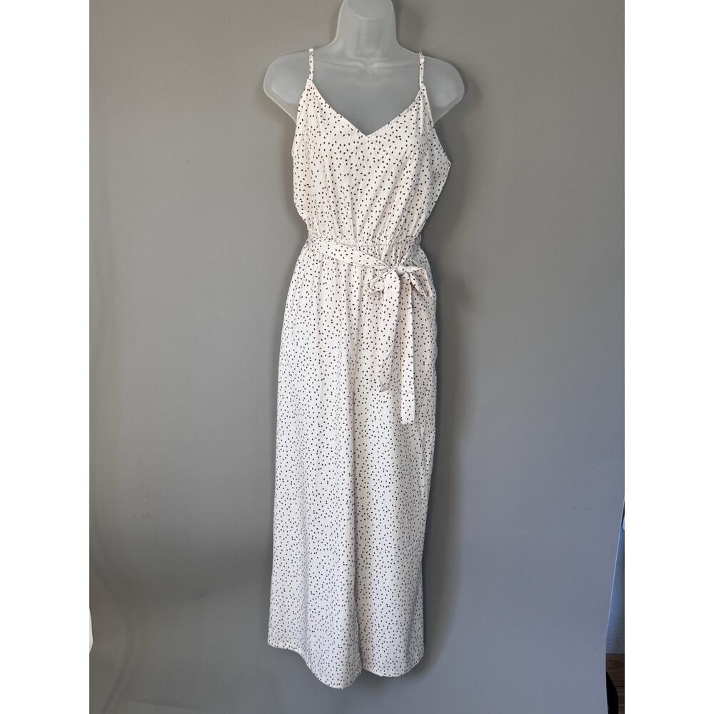 Alredine Jumper Romper Sleeveless Cream With Brown Polka Dot New Women’s Large